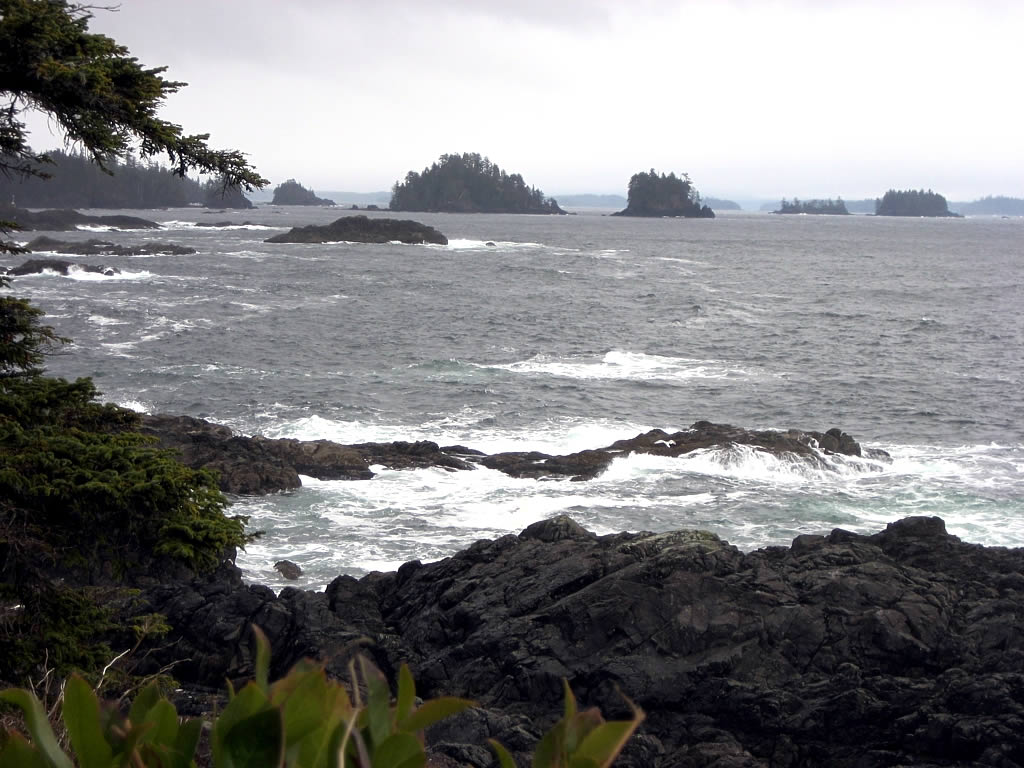 Looking south across Barkley Sound from Ucluelet, BC,